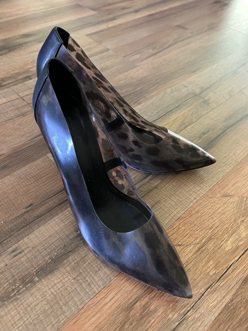 Leopard Print Pointed Toe Women's Pumps - Brown